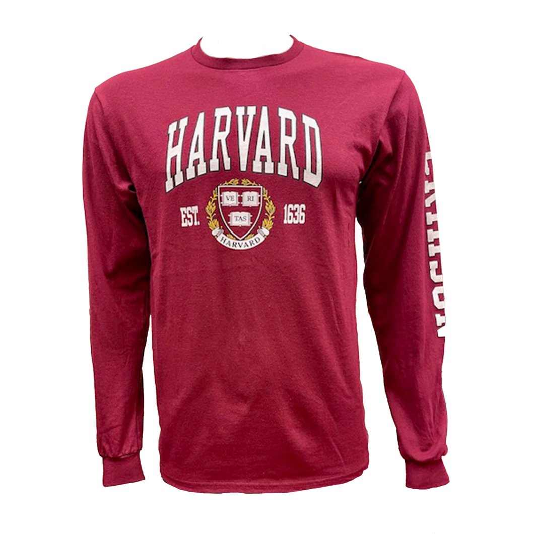 Long Sleeve Harvard T-Shirt (Maroon)