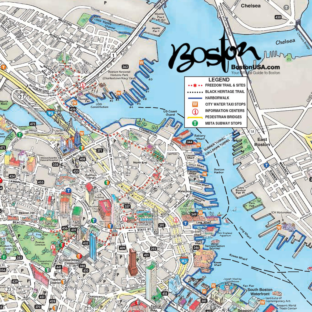 Illustrated Boston Map - Pack of 10